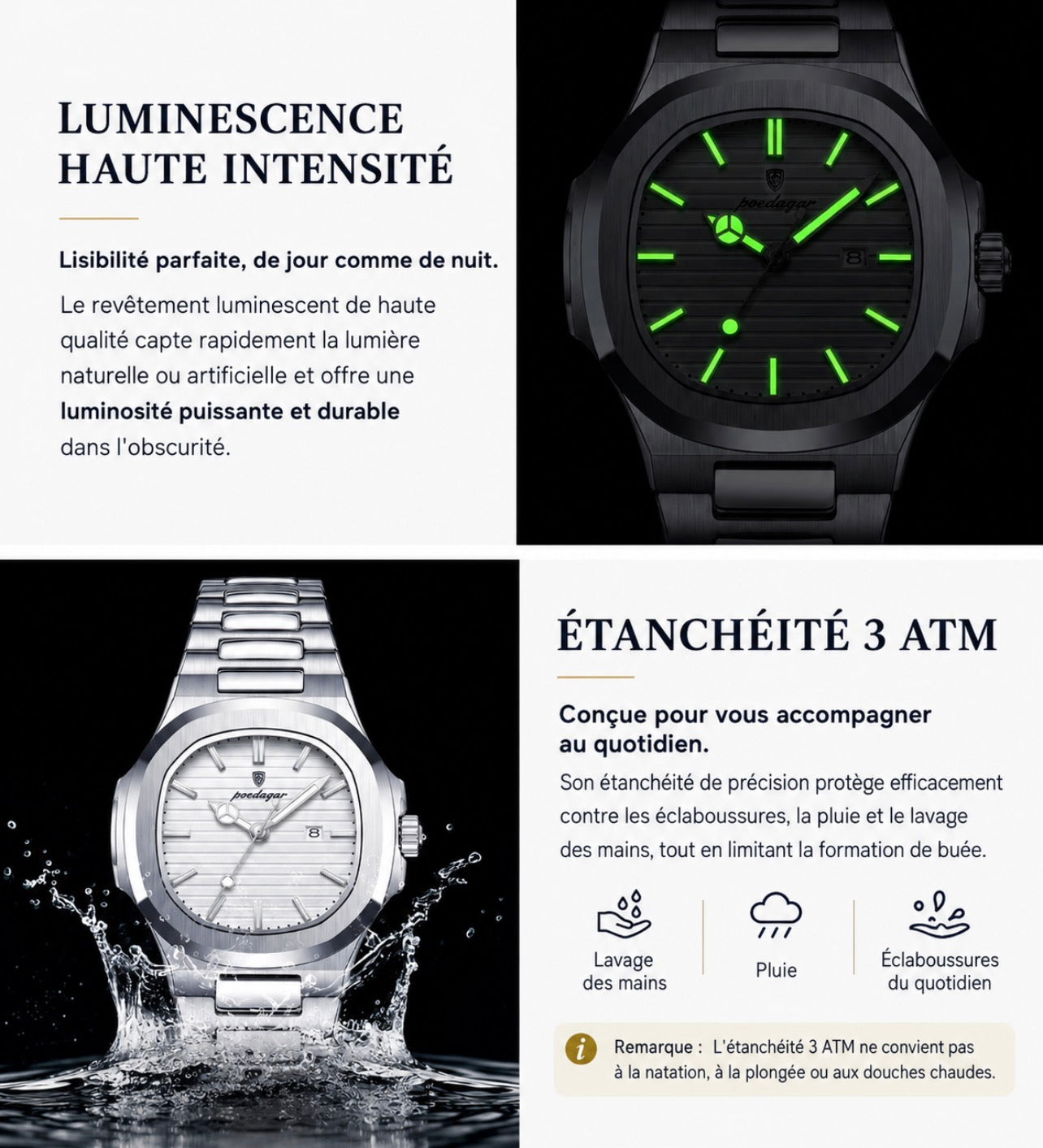 Montre VENCIA™ - POEDAGAR pour Femme - Résistant à l'eau