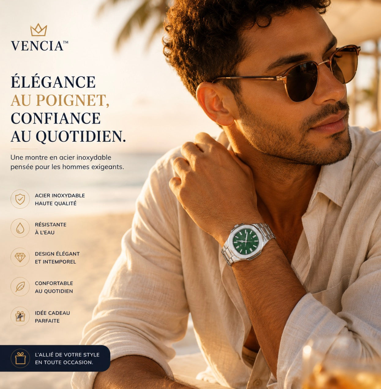 Montre VENCIA - pour homme luxe - mouvement Quartz